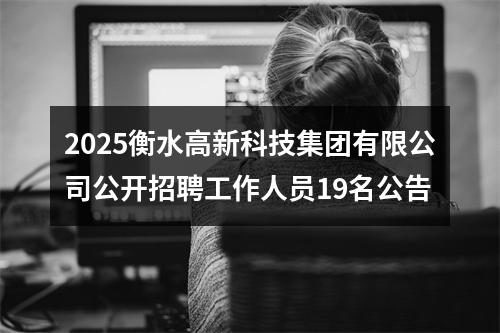 2025衡水高新科技集团有限公司公开招聘工作人员19名公告 图片