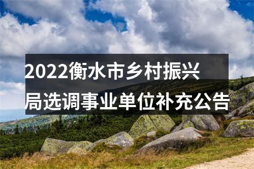 2022衡水市乡村振兴局选调事业单位补充公告 图片