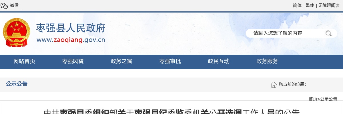 2024年衡水枣强县纪委监委机关公开选调工作人员5名公告 图片